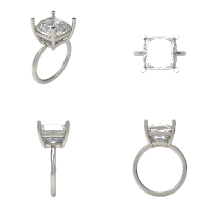 Women’s Custom 14K White Gold Engagement Ring with 3.23ct Lab-Grown Pink Princess-Cut Diamond | Cove Fine Jewelry 2025