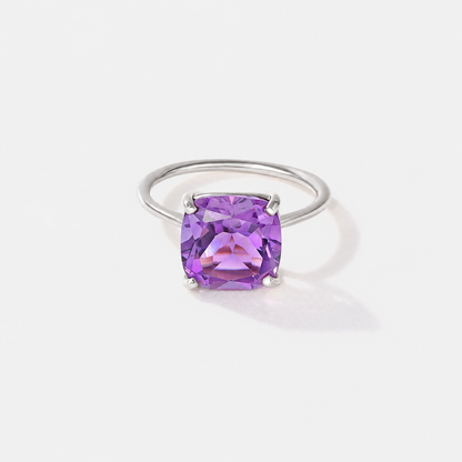 Drift Cushion-Cut Amethyst Ring