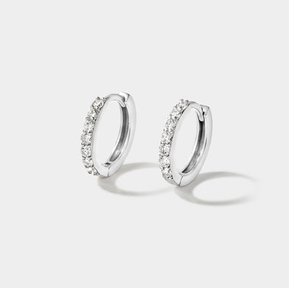 High Tide Huggie Hoop Earrings – 14k Gold with Lab-Grown Diamonds | Ocean-Safe Fine Jewelry