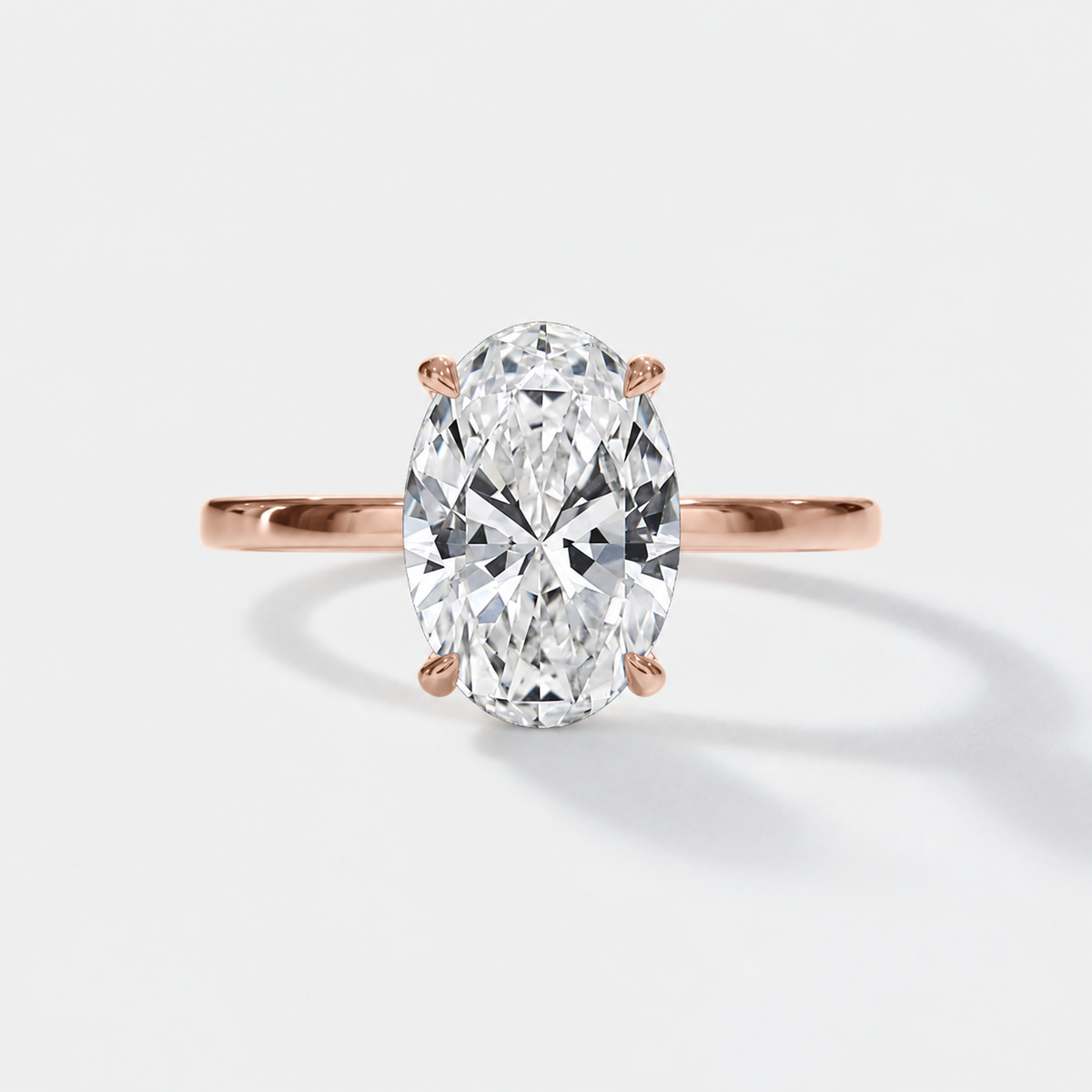 Elongated Oval Lab-Grown Diamond Engagement Ring Oval Lab-Grown Diamond Engagement Ring