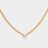 a east west set lab grown diamond on a baby cuban chain. 