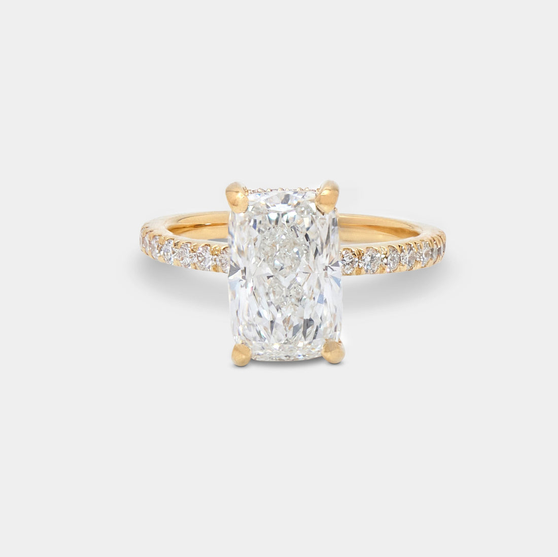 Hidden Halo Cushion Cut Engagement Ring