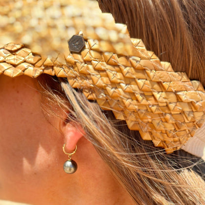 Huggie Hoop Tahitian Pearl Earrings