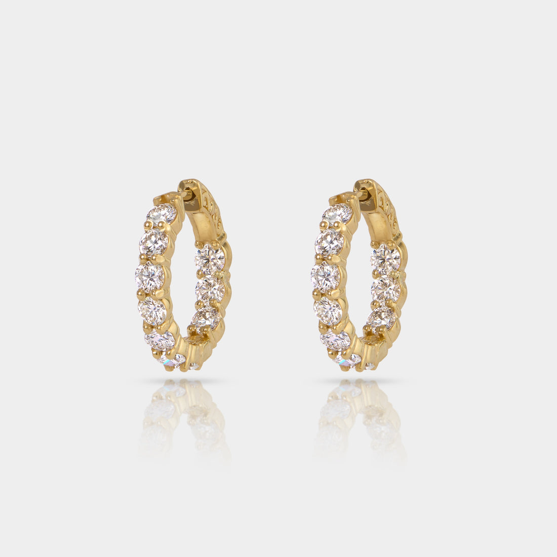 Cairn | 3 Carat Diamond Inside Outside Hoop Earrings
