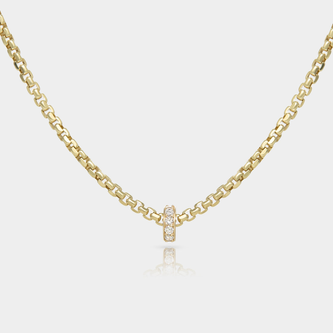 14k Gold Diamond & Birthstone Rondelle Bead Necklace – Petite & Grande | Cove Fine Jewelry