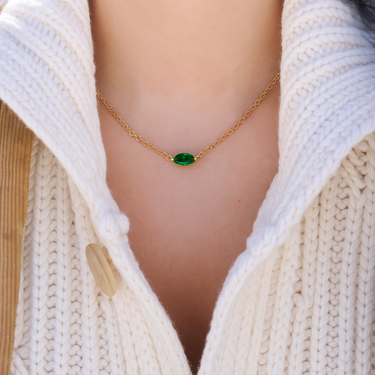 Ocean Crest Necklace | Marquise Gemstone Necklace