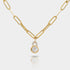 Paperclip chain necklace with diamond