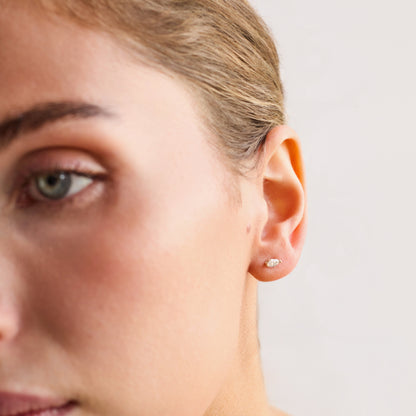 Marquise stud earring sold individual or pair.