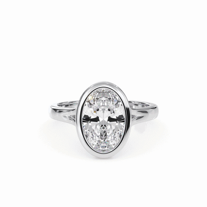 oval lab grown diamond engagement ring