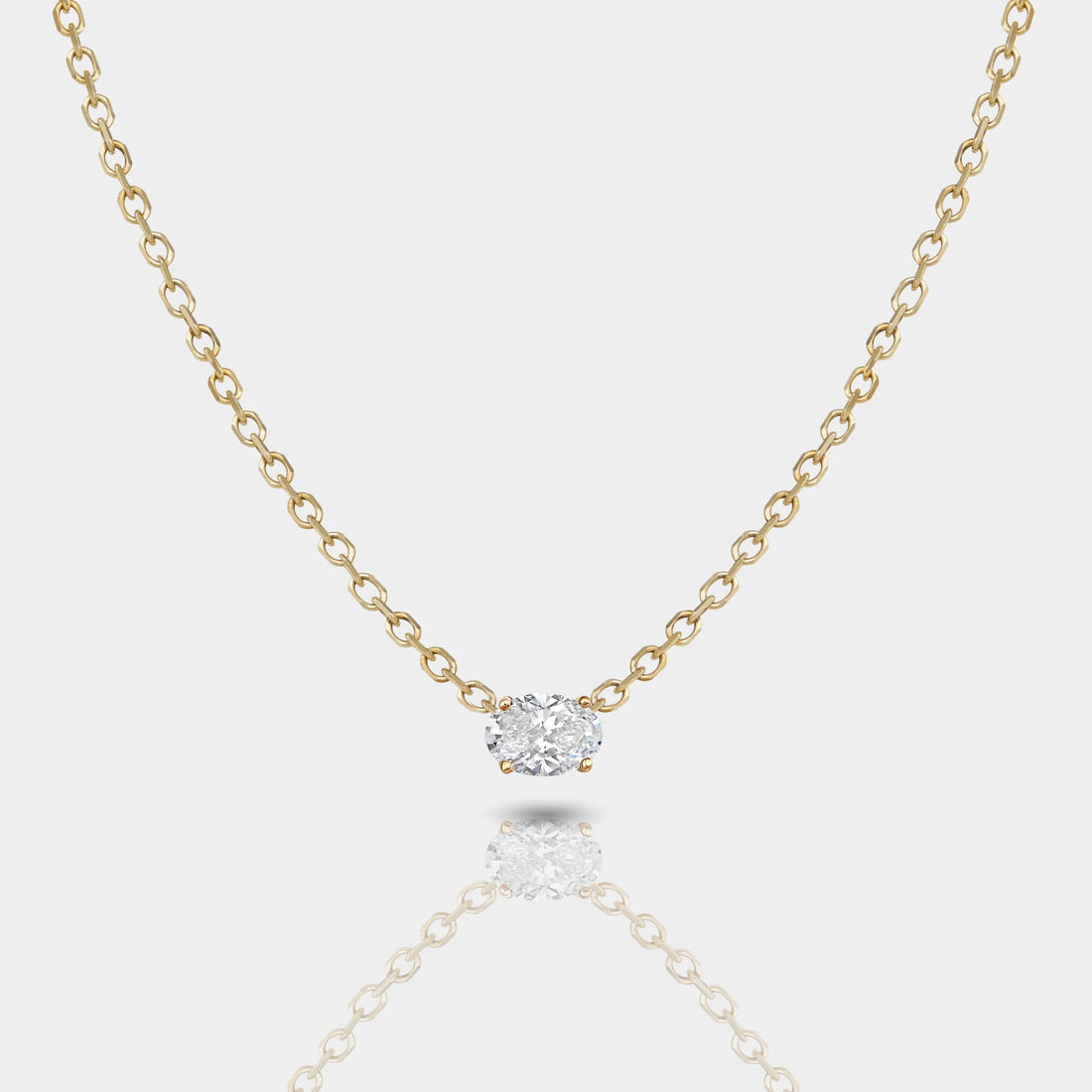 Oval Lab Grown Diamond Necklace | Ready to Ship