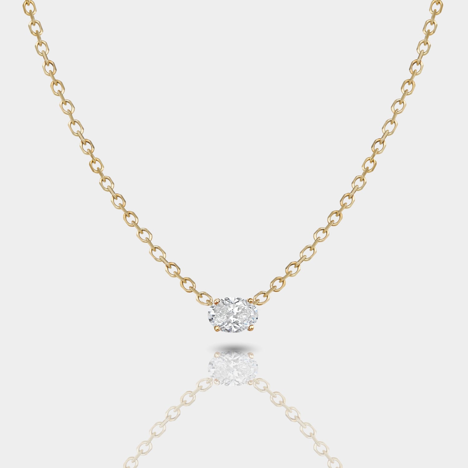 Oval Lab Grown Diamond Necklace | Ready to Ship