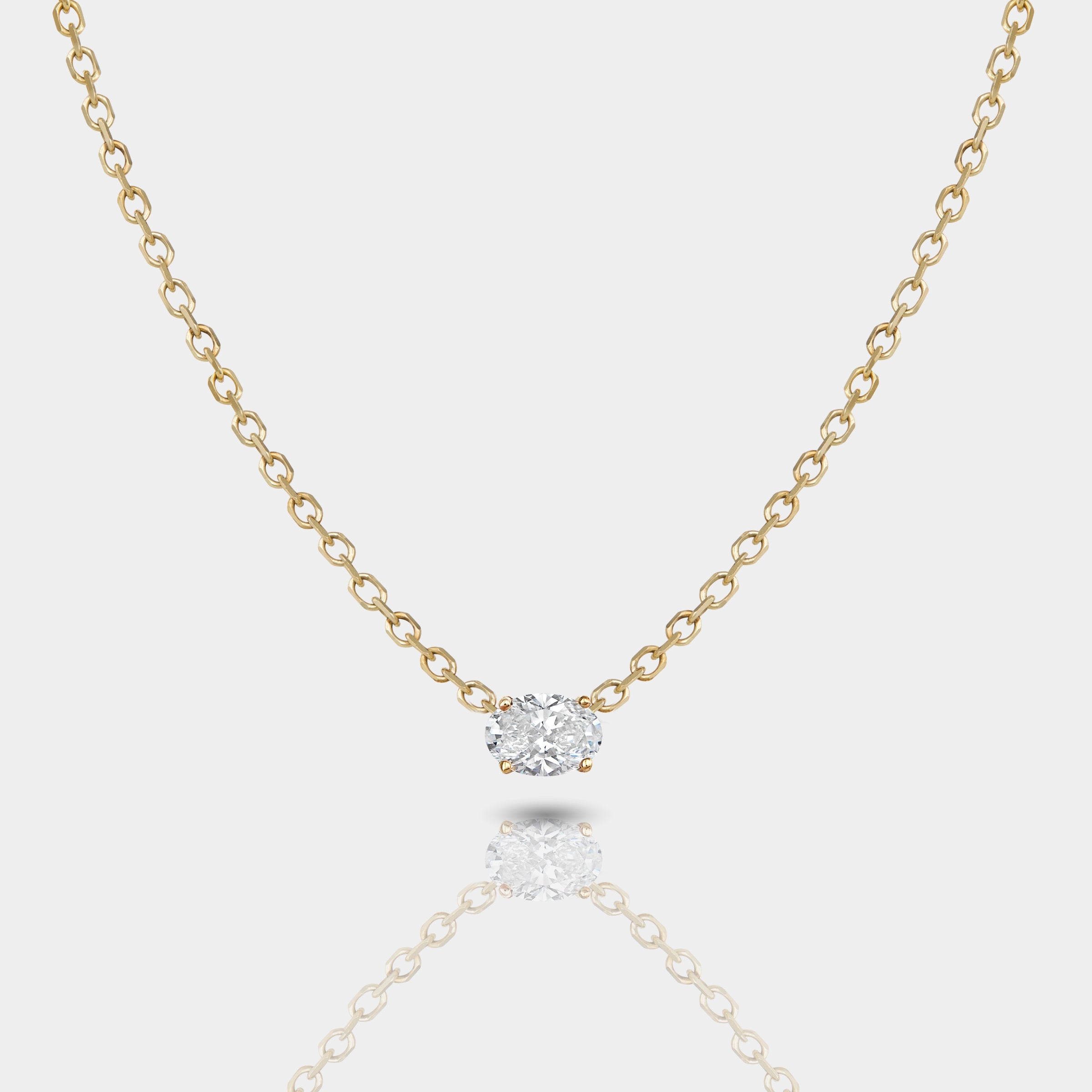 Oval Lab Grown Diamond Necklace | Ready to Ship