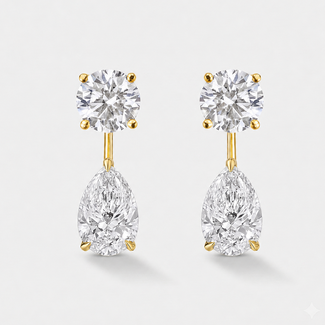 Pear Ebb &amp; Flow Lab-Grown Diamond Earring Jackets