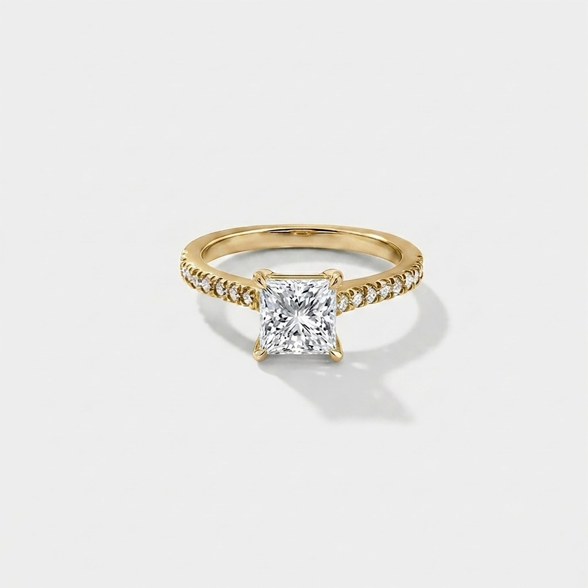 Hidden Halo Cathedral Pavé Solitaire