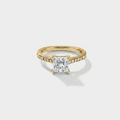 Hidden Halo Cathedral Pavé Solitaire