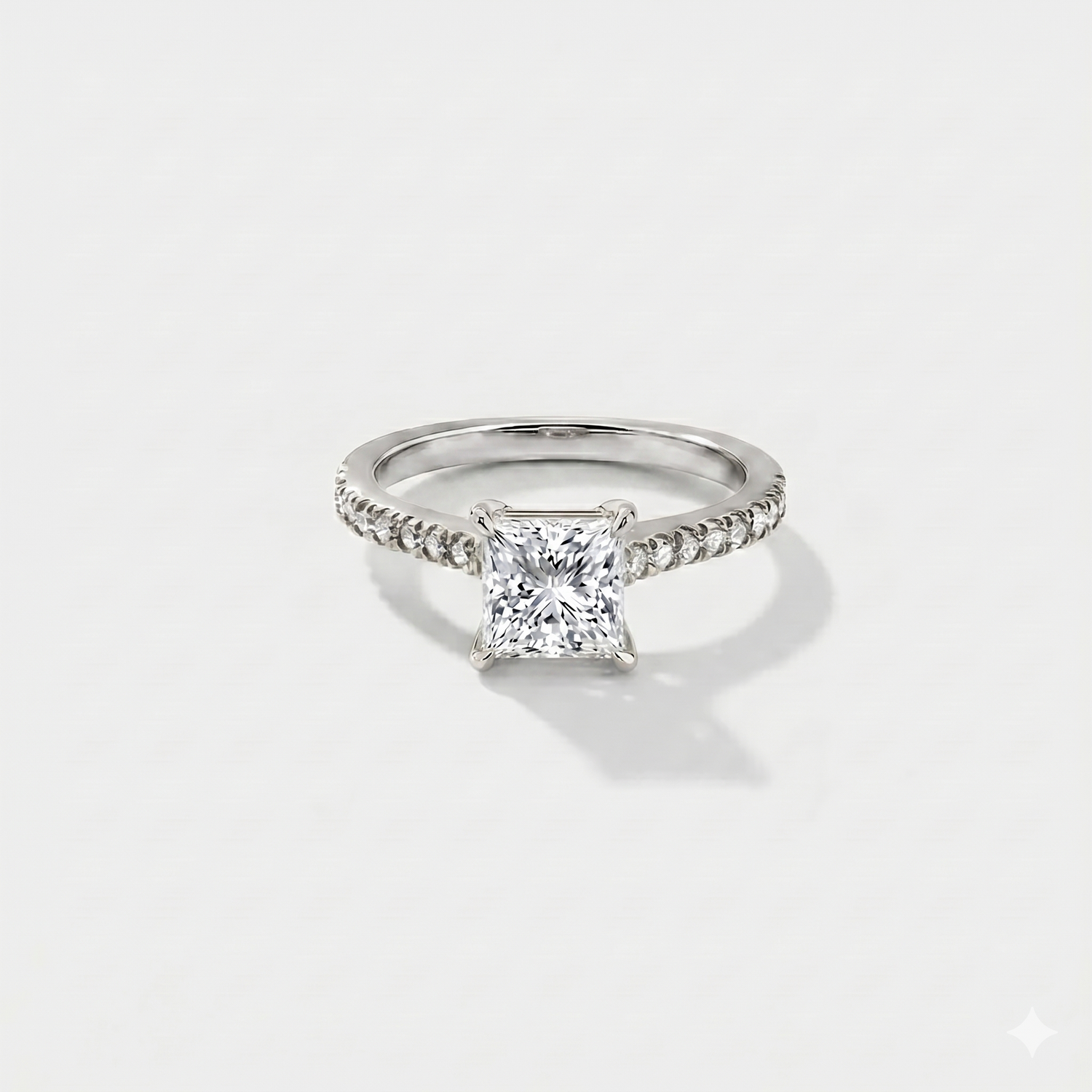 Hidden Halo Cathedral Pavé Solitaire