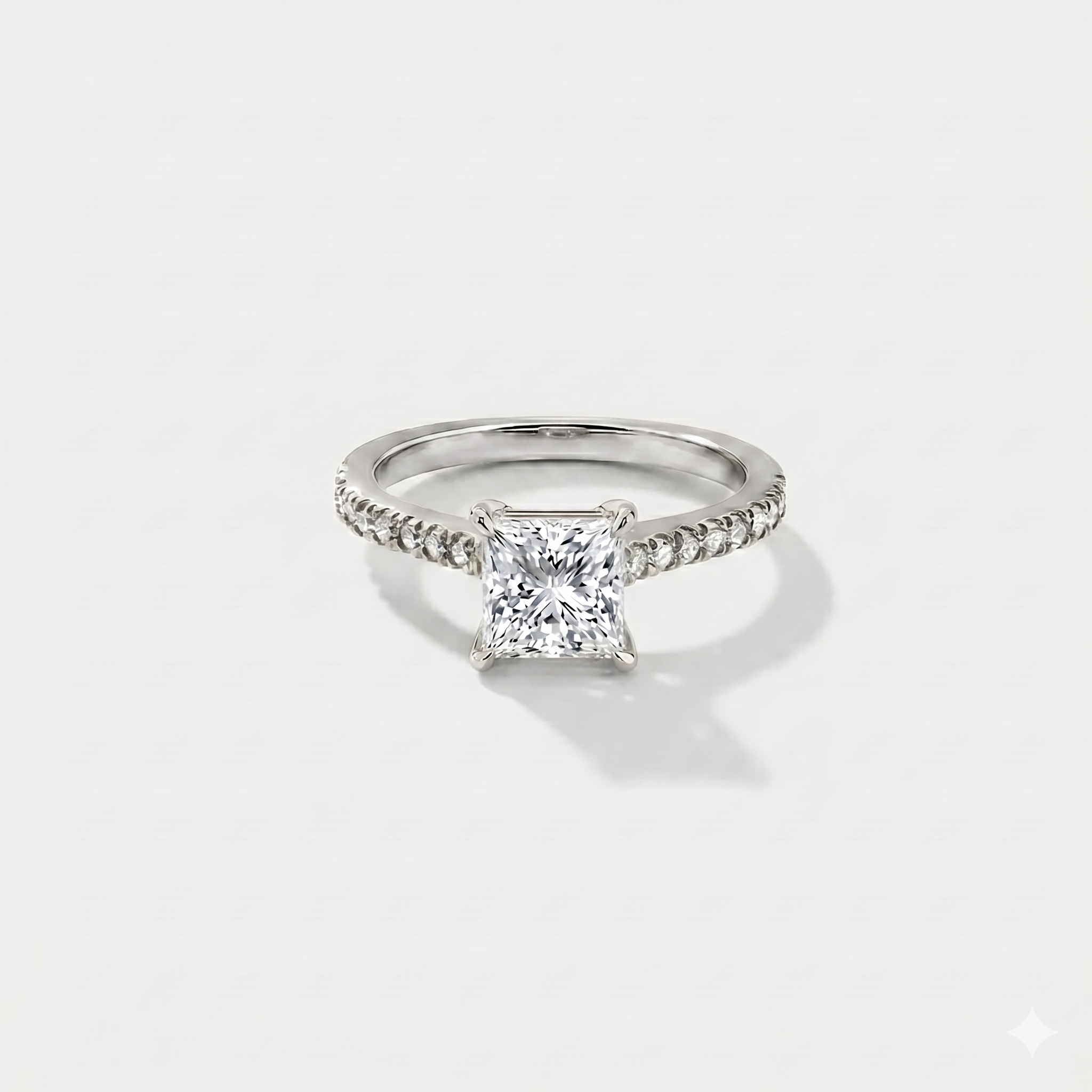 Hidden Halo Cathedral Pavé Solitaire