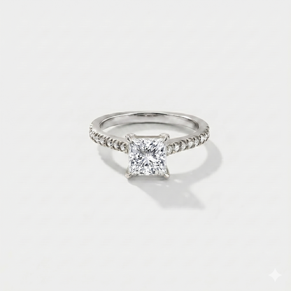 Hidden Halo Cathedral Pavé Solitaire