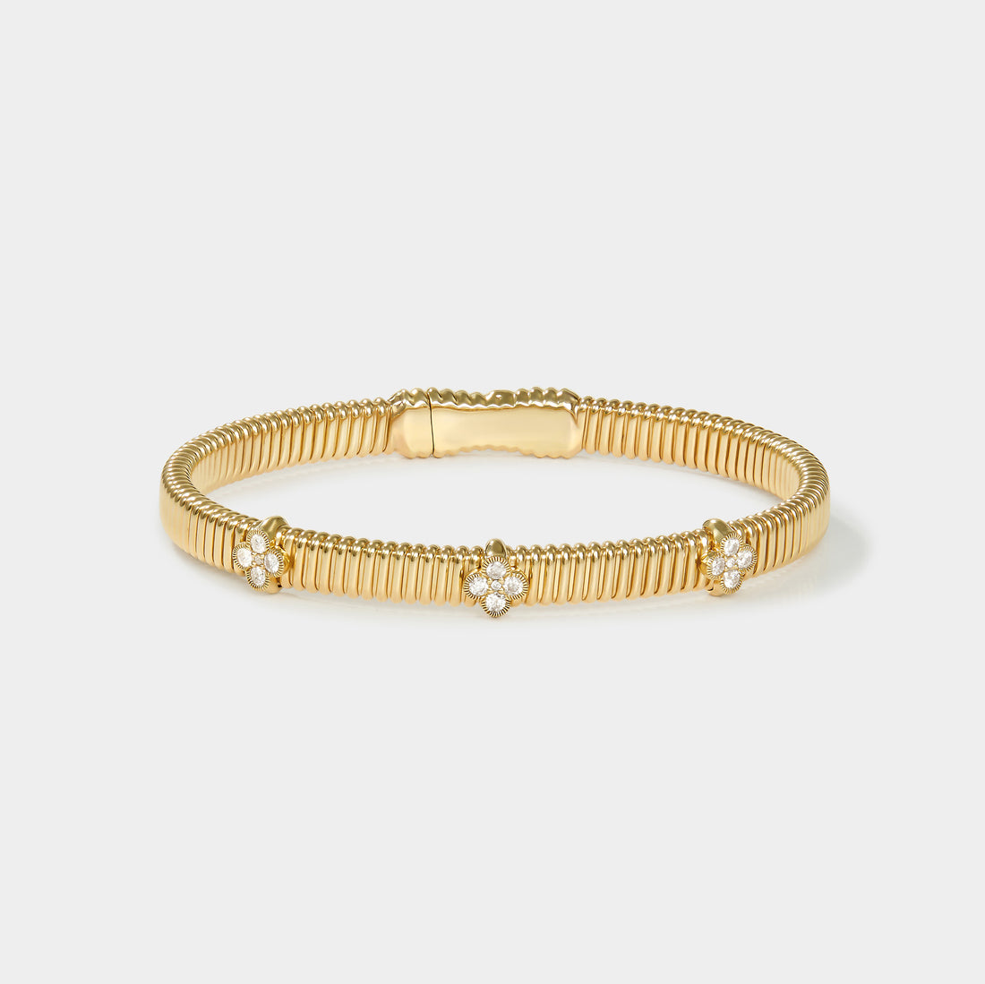 Tobaogas Gold Bracelet with flower diamonds