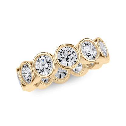 Round Brilliant Lab Grown Diamond Bezel Eternity Wedding Band in 14k Gold