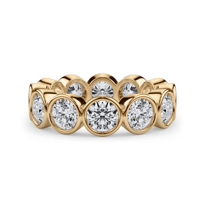 Round Brilliant Lab Grown Diamond Bezel Eternity Wedding Band in 14k Gold