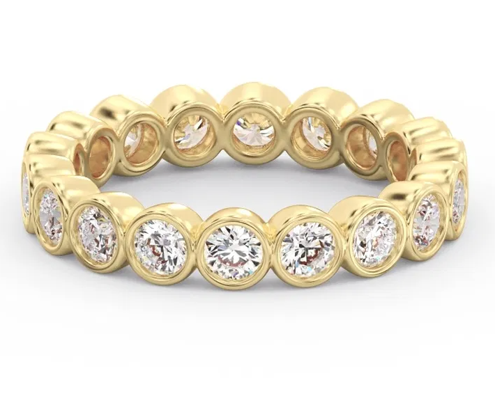 Round Brilliant | Bezel Eternity Band Size 8.25