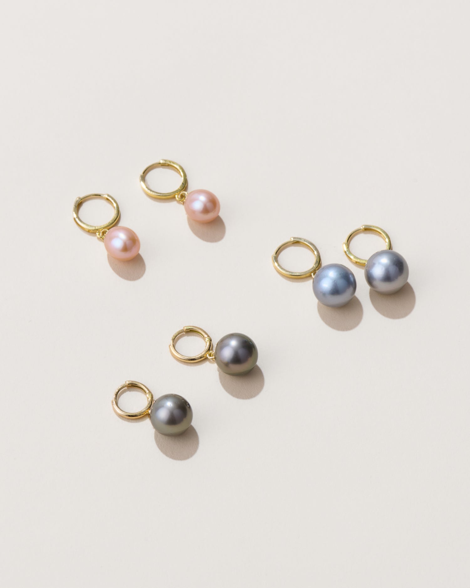 Tahitian Pearl Hoop Dangle earrings Huggies