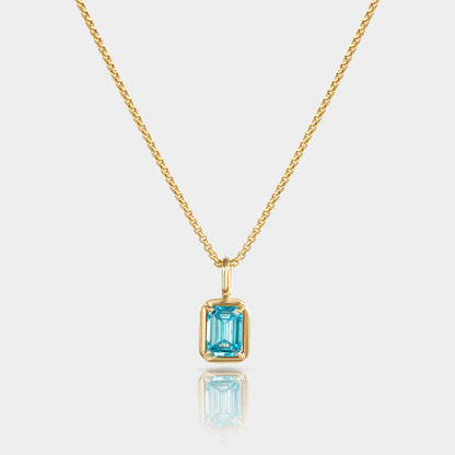 A necklace with a thin box chain.