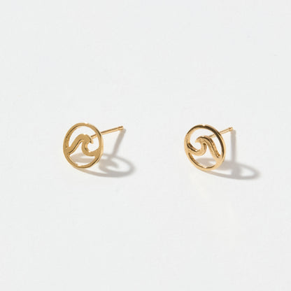 Nauset Beach | 14k Wave Gold Earrings
