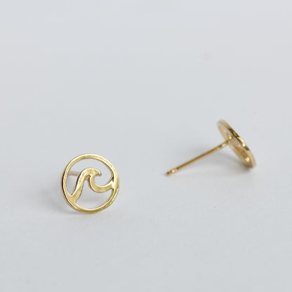 Nauset Beach | 14k Wave Gold Earrings