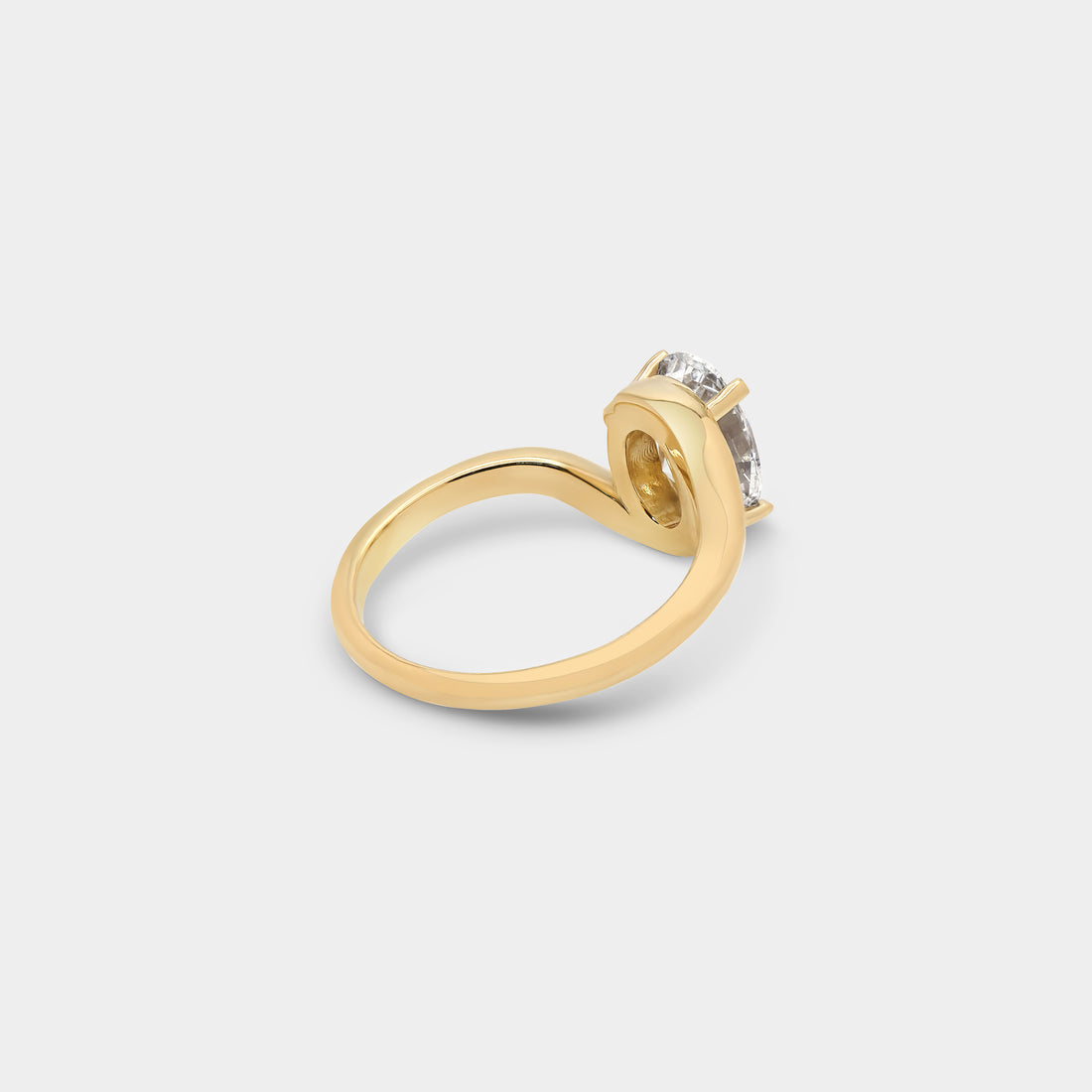 Oval Lab-Grown Diamond Bypass Engagement Ring – Custom Made in the USA