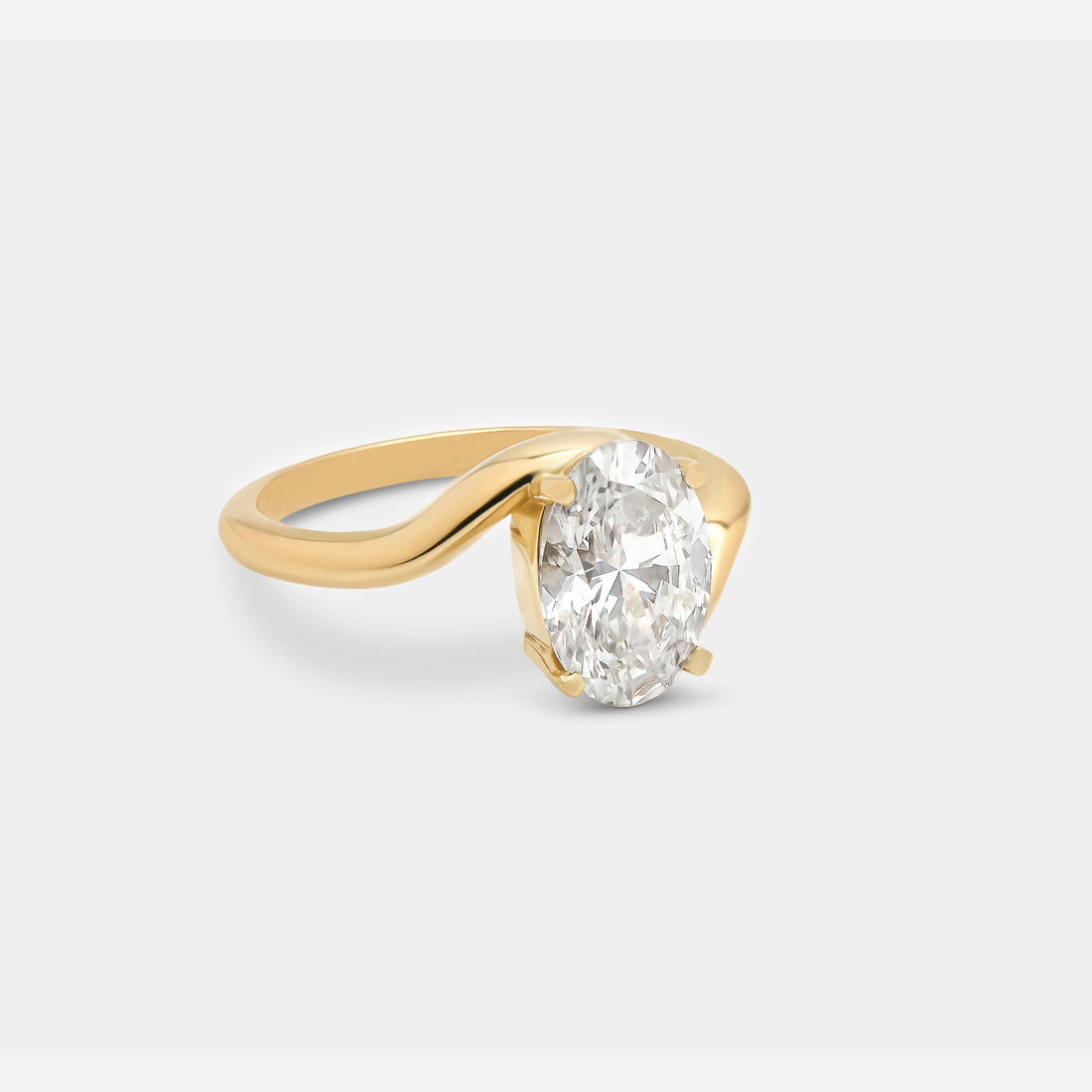 Oval Lab-Grown Diamond Bypass Engagement Ring – Custom Made in the USA