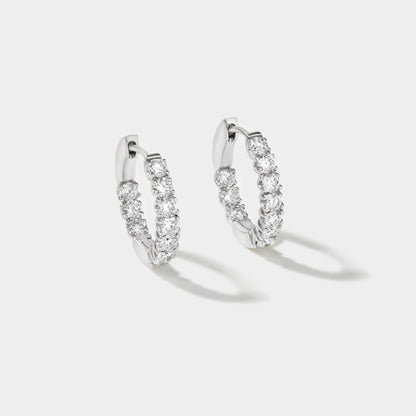 Rock Harbor Lab-Grown Diamond Huggie Hoops – 14k Solid Gold, Made in USA