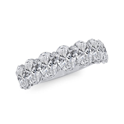 Oval Cut Lab Grown Diamond 7 Stone Ring in 14k Gold