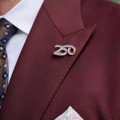 Official America250™ Diamond Lapel Pin crafted in solid 14k gold with sparkling diamonds, commemorating America&