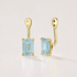 Natural emerald-cut aquamarine earrings crafted in 14k yellow gold