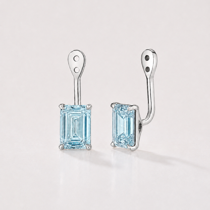 natural aquamarine earrings in 14k white gold