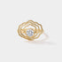 Bayside Oyster Diamond Ring in solid 14k gold, front product view