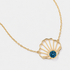 Bayside Scallop London Blue Topaz Necklace in solid 14k gold, front product view
