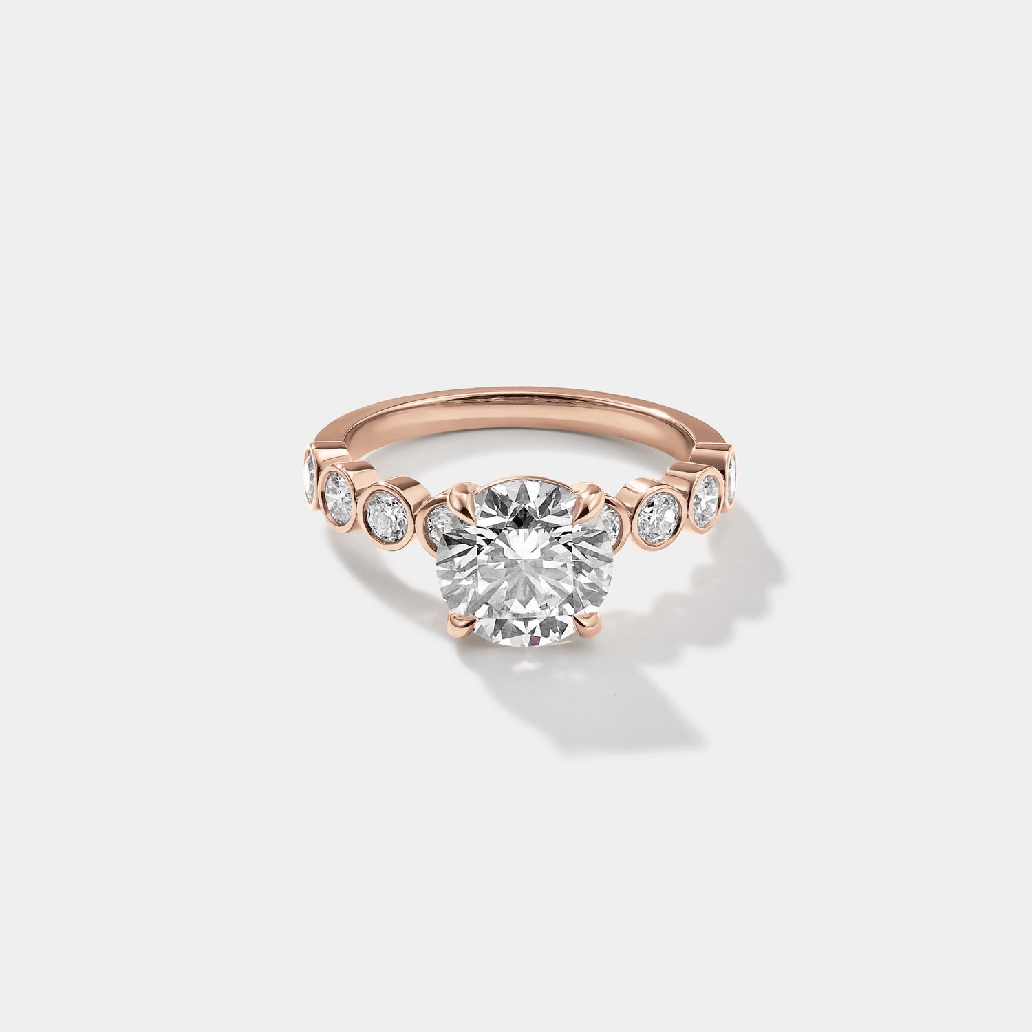 rose gold lab grown diamond engagement ring