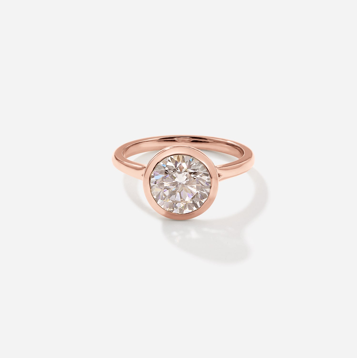 rose gold lab grown diamond engagement ring