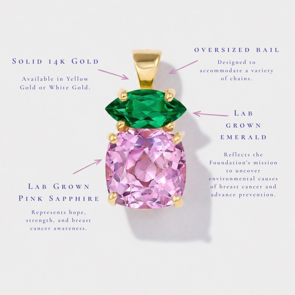 Breast cancer awareness jewelry featured for an October fundraiser benefiting breast cancer research and prevention.