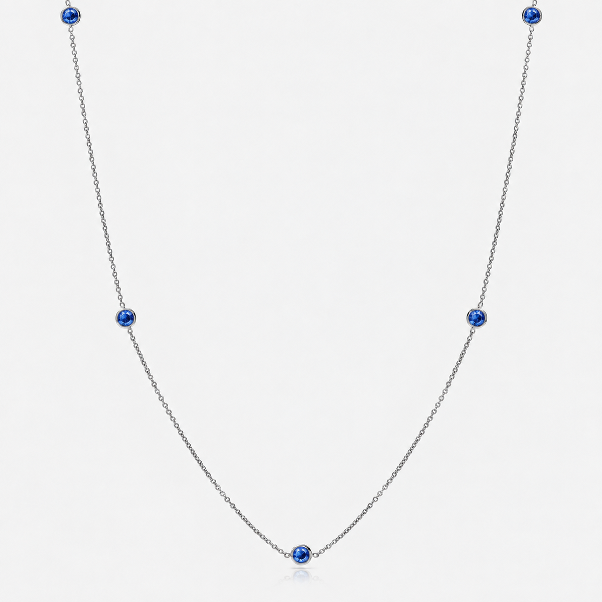 Tidal Five-Stone Bezel Station Necklace