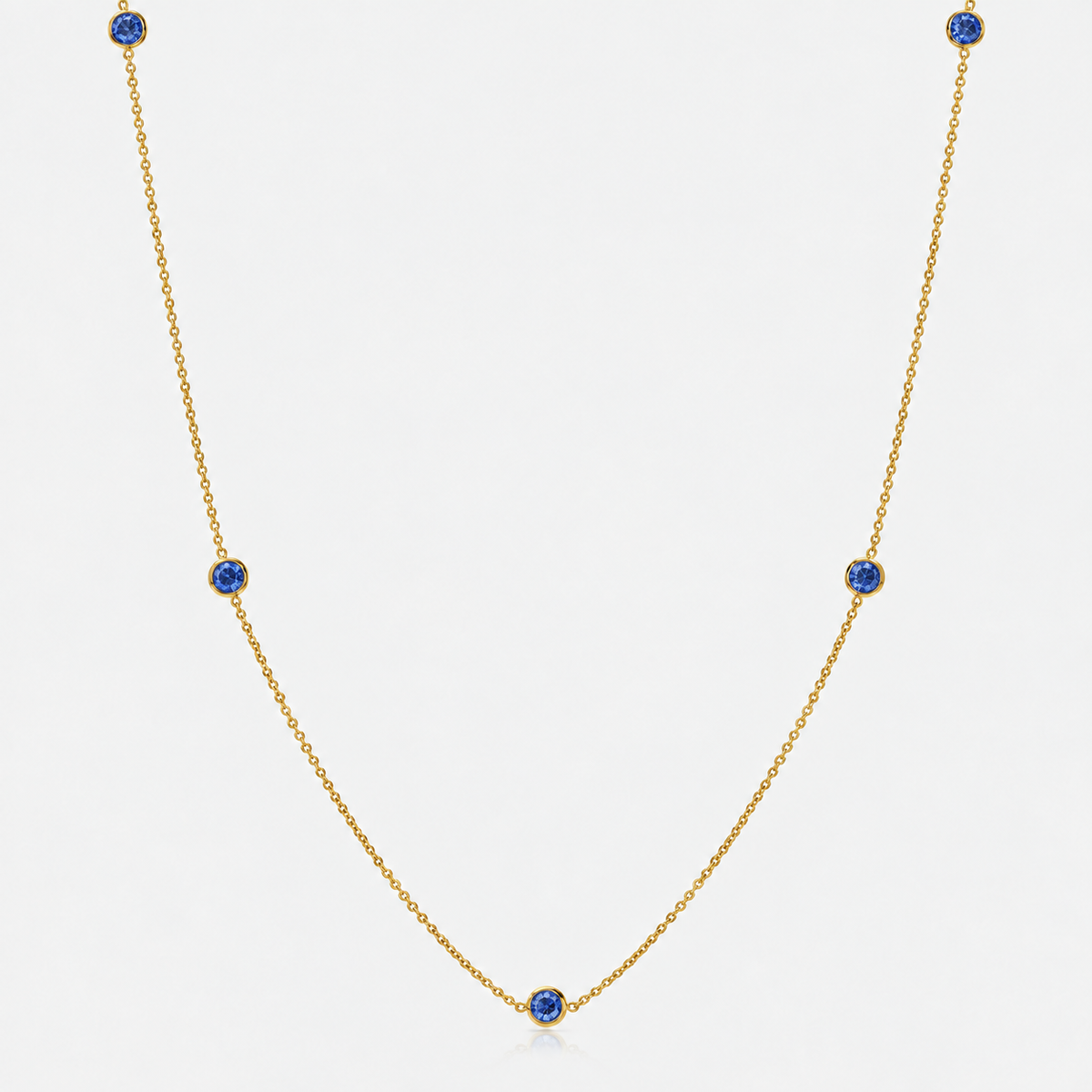 Tidal Five-Stone Bezel Station Necklace