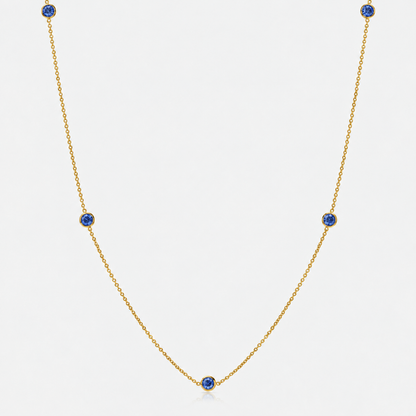 Tidal Five-Stone Bezel Station Necklace