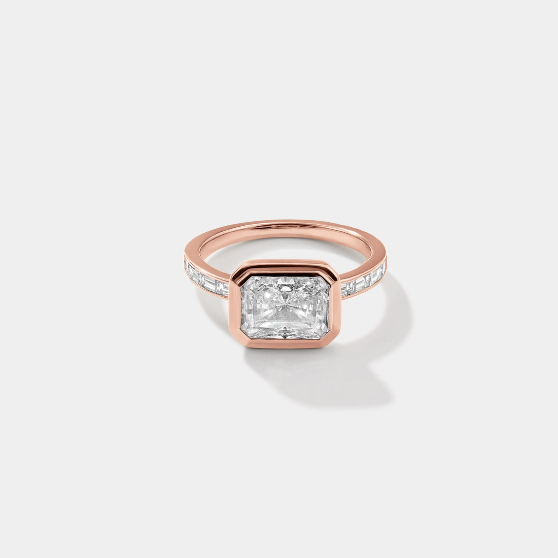 rose gold lab grown diamond engagement ring