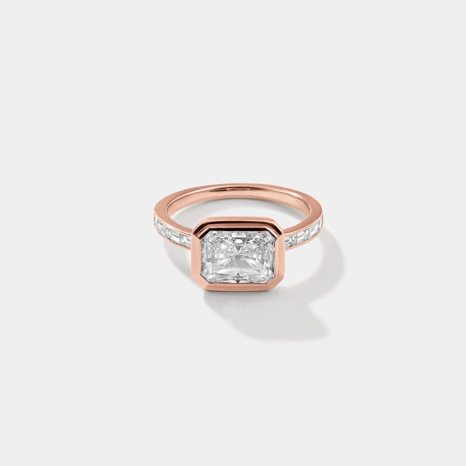 rose gold lab grown diamond engagement ring