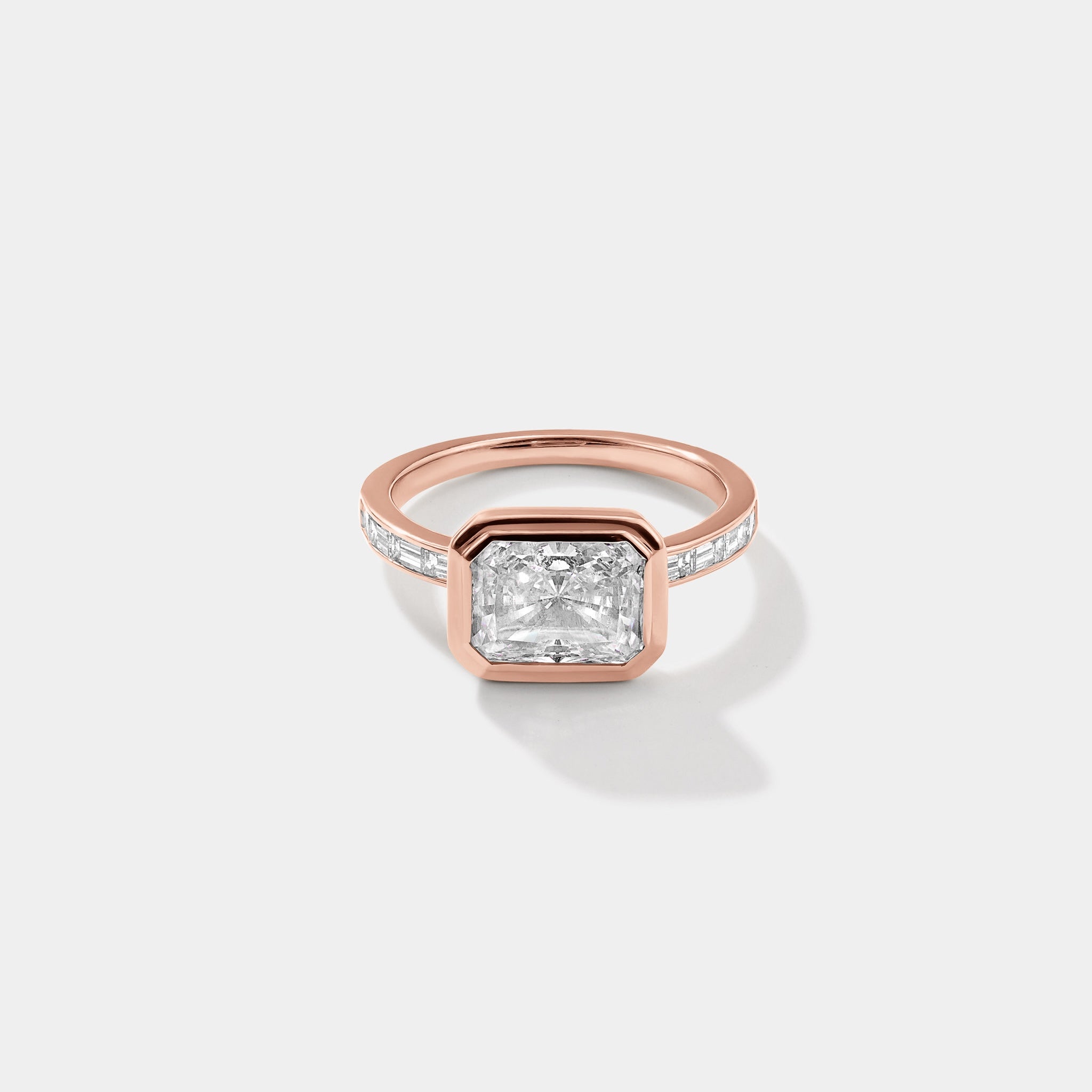rose gold lab grown diamond engagement ring