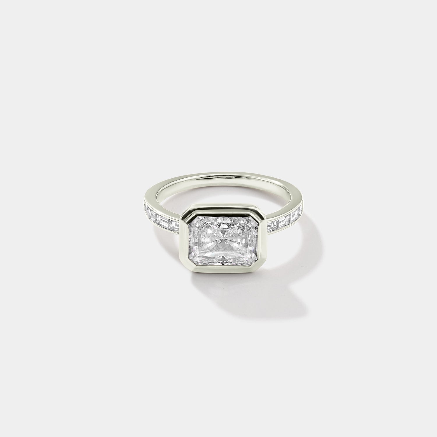 white gold lab grown diamond engagement ring