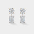 lab-grown diamond earring jacket with a round diamond stud and pear-shaped diamond drop in white gold.